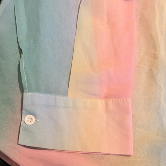 Button-Up Sheer Rainbow Colorful Shirt - Picture 4 of 7